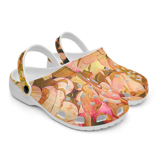 Pink and Cream Hydrangeas 413. All Over Printed Clogs