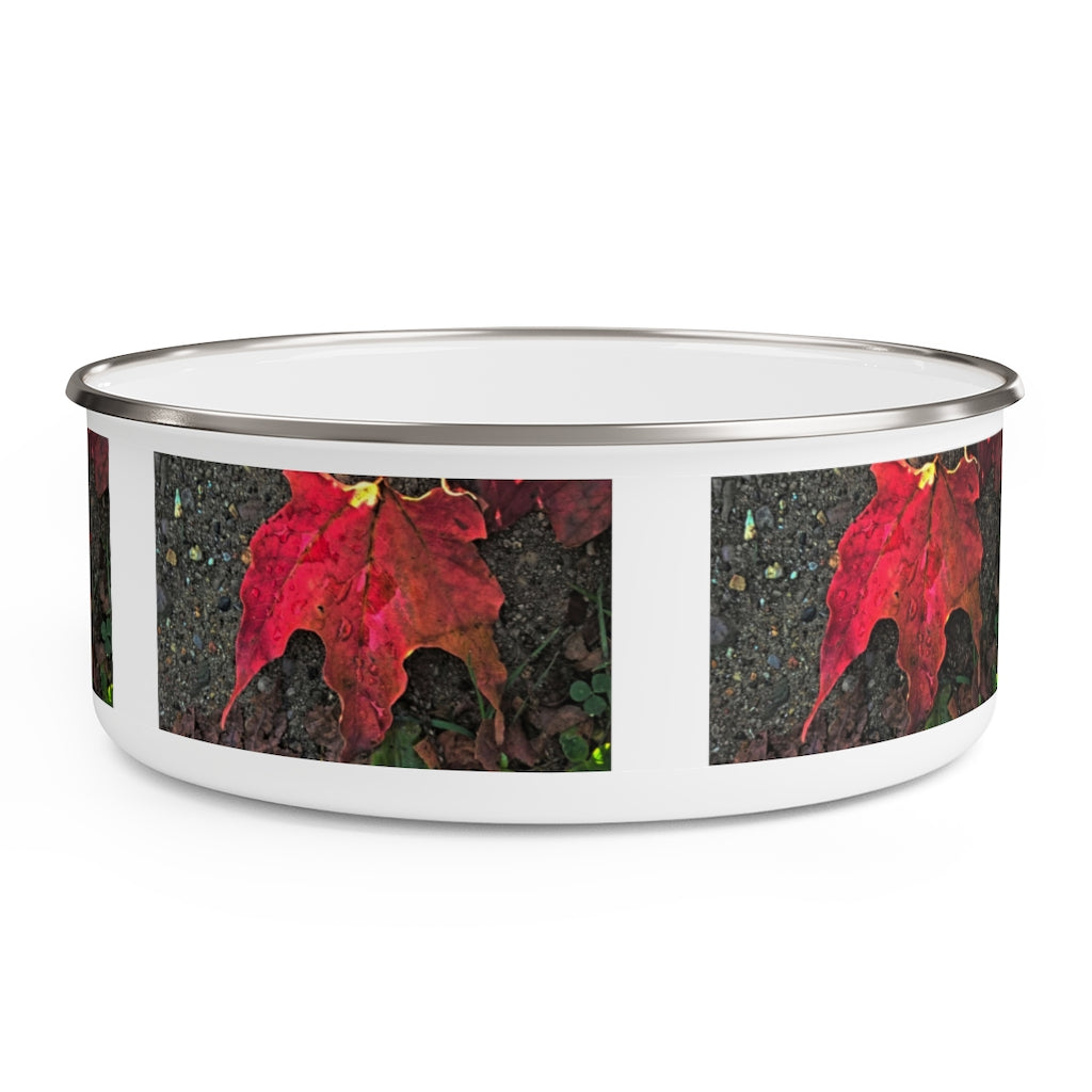 October Sunrise Leaf Enamel Bowl