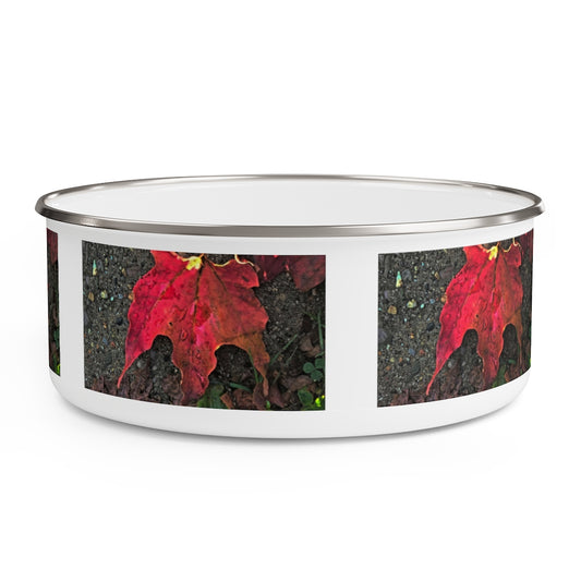 October Sunrise Leaf Enamel Bowl