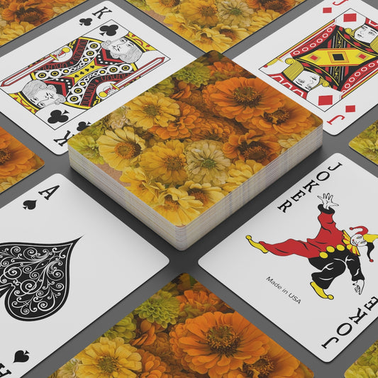 Yellow Zinnias Custom Poker Cards