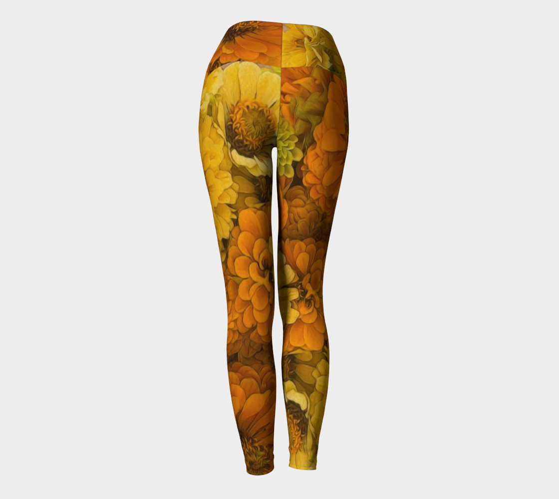 Yellow Zinnias Yoga Leggings