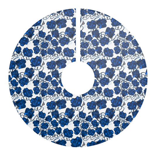 Blue Roses Christmas Tree Skirts