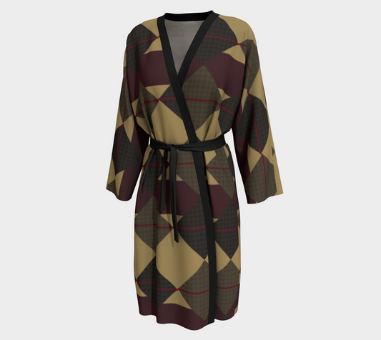 Checkered Brown Plaid Peignoir