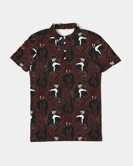 Vampire Pattern Men's Slim Fit Short Sleeve Polo