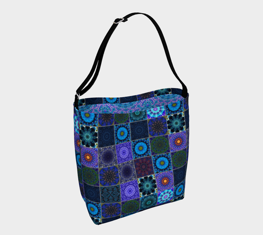 Blue Crazy Quilt Day Tote