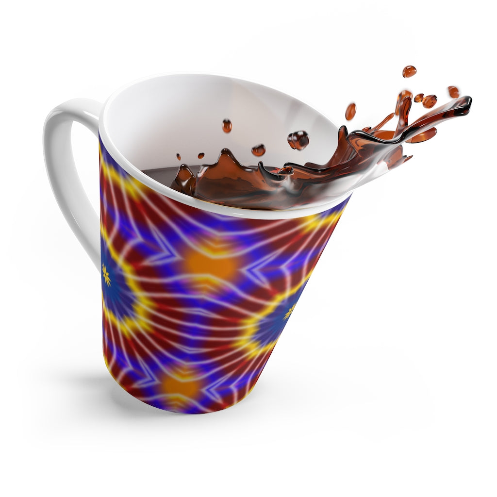 Rainbow Tie Dye Kaleidoscope Latte mug