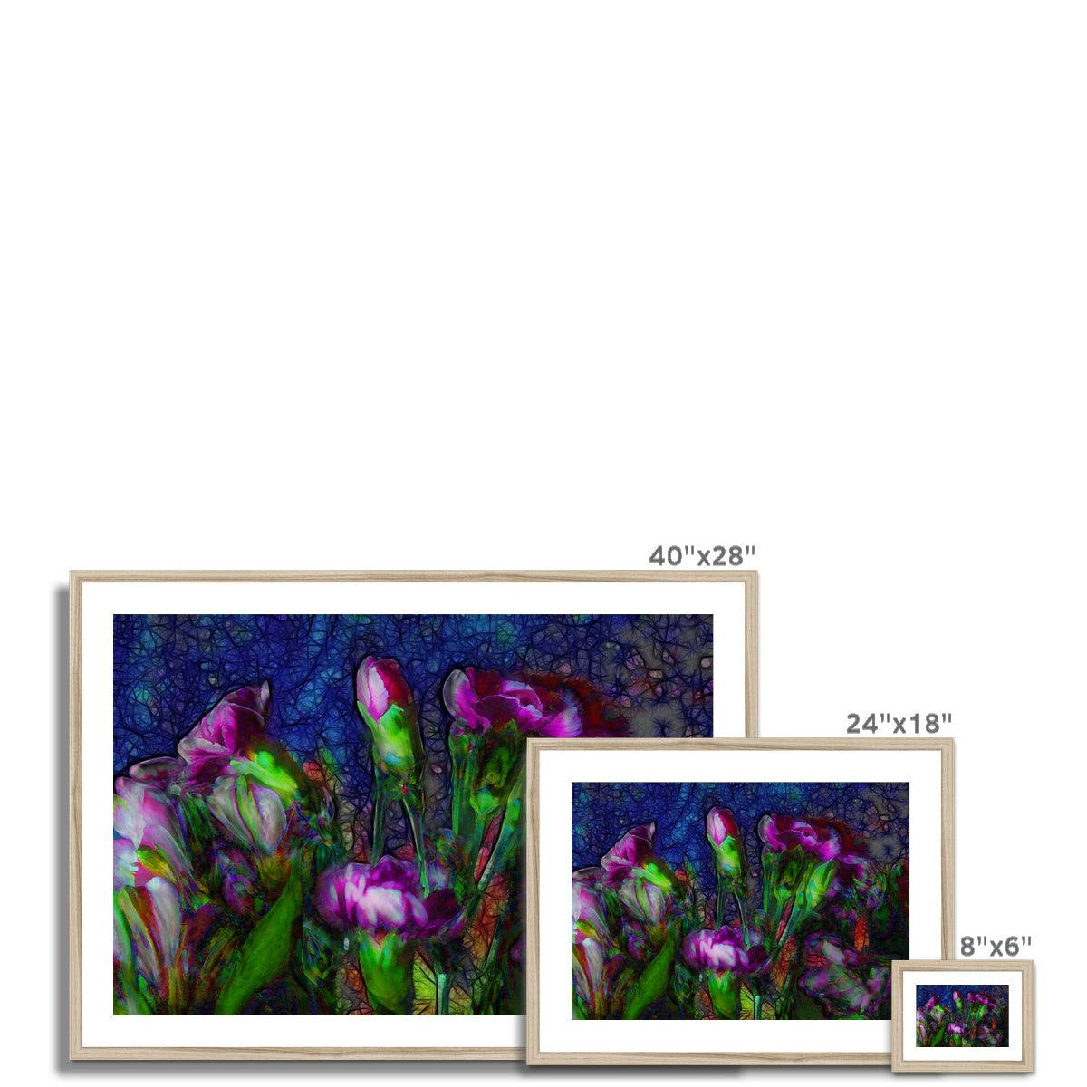 Abstract Pink Carnations Framed & Mounted Print