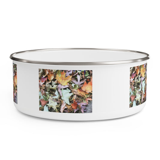 Fall Leaf Pile Enamel Bowl