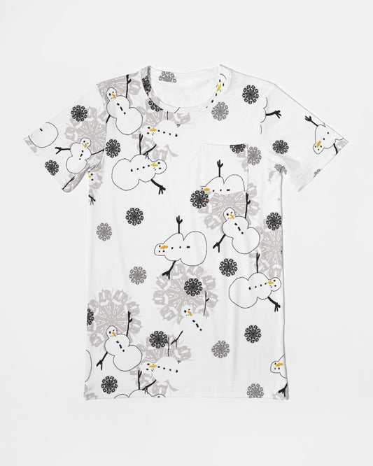 Snowman Pattern Men's Everyday Pocket Tee