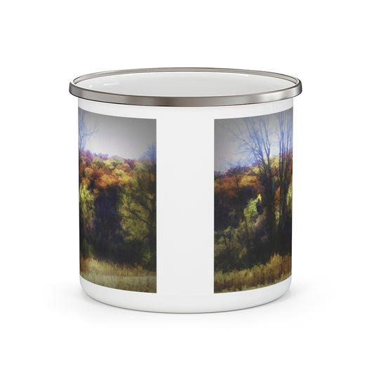 Fall Abstract landscape Enamel Camping Mug