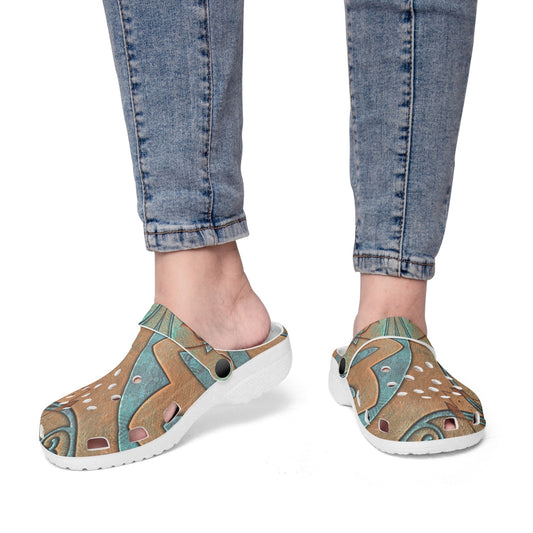 Copper Patina Kaleidoscope 413. All Over Printed Clogs