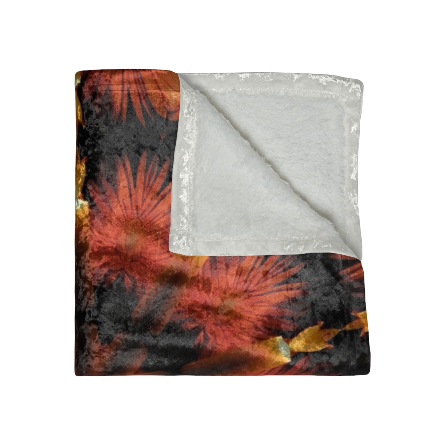 Candle Flower Kaleidoscope Crushed Velvet Blanket