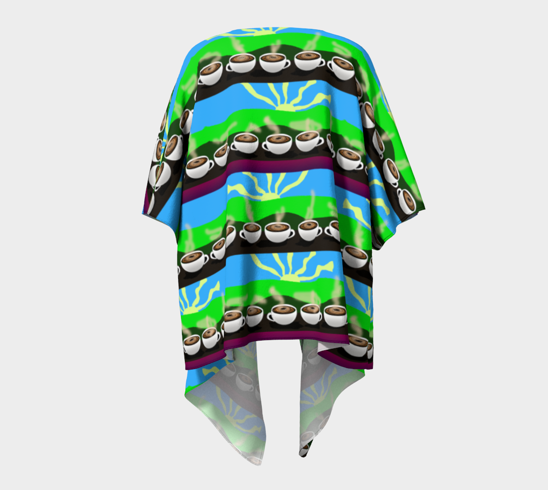 Coffee Morning Draped Kimono