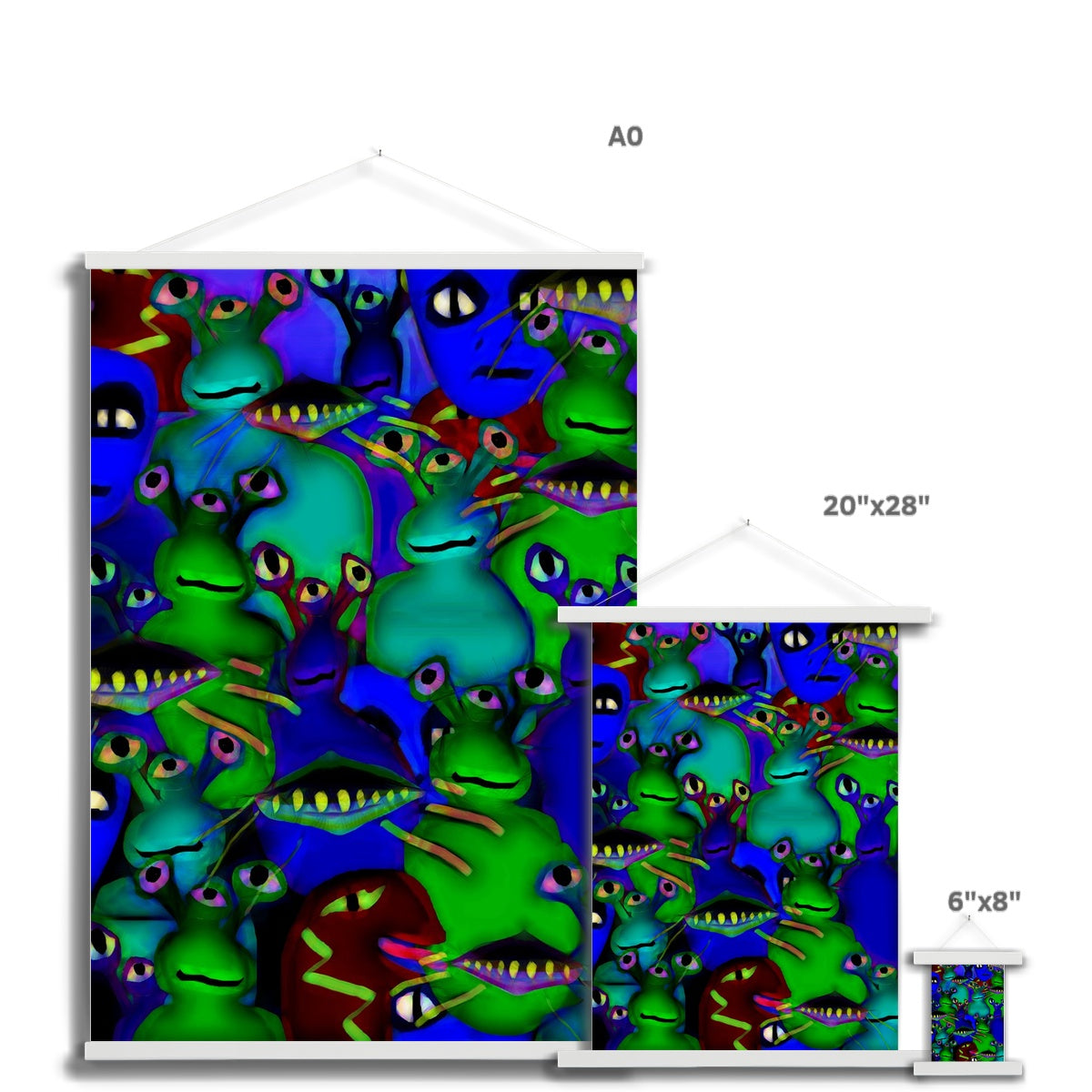 Aliens Collage Fine Art Print with Hanger