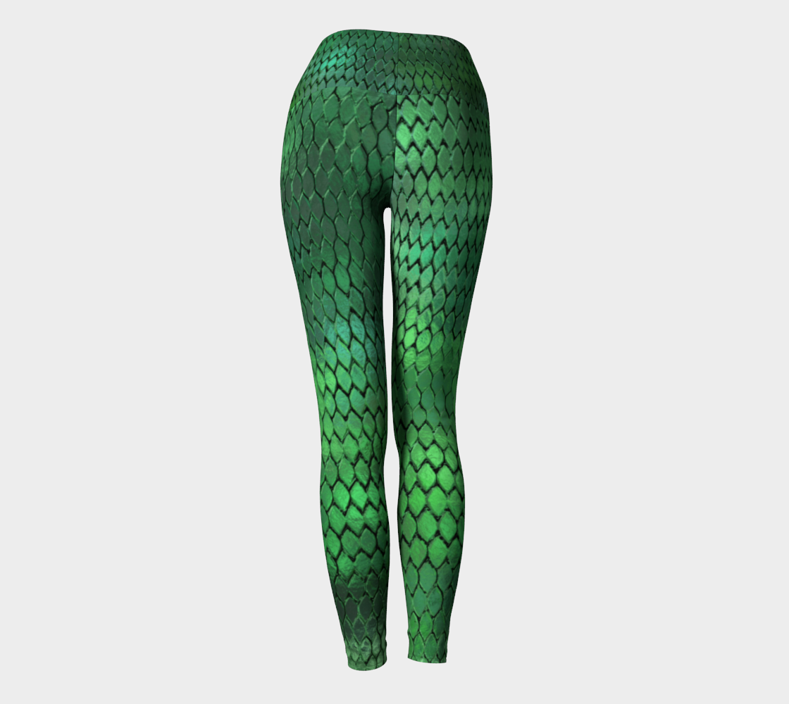 Green Dragon Scales Yoga Leggings