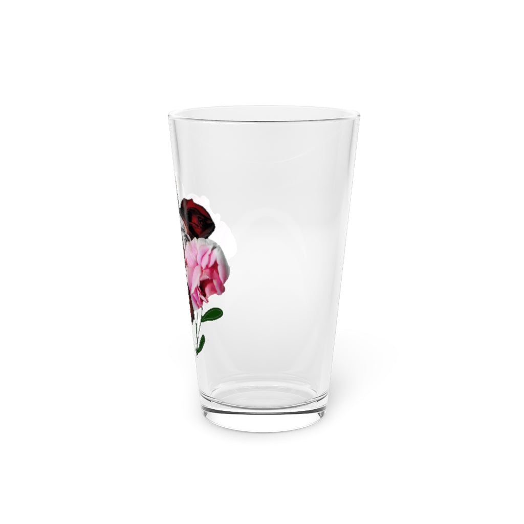 Pink and Red Roses Pint Glass, 16oz
