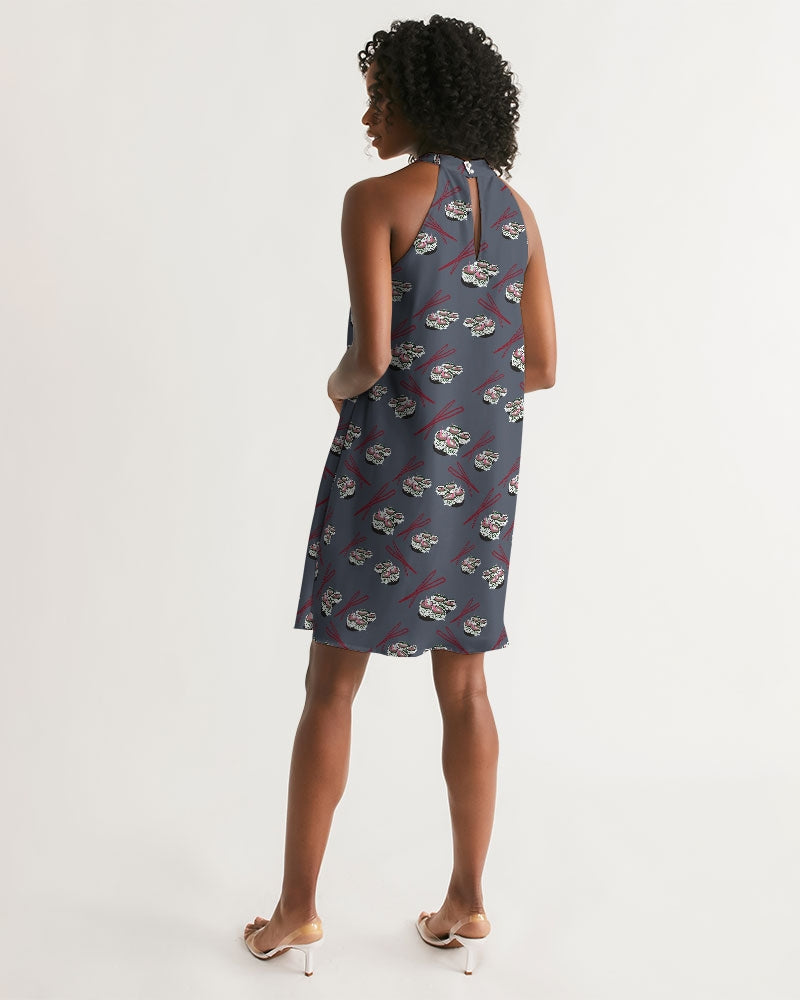 Sushi Pattern Women's Halter Dress