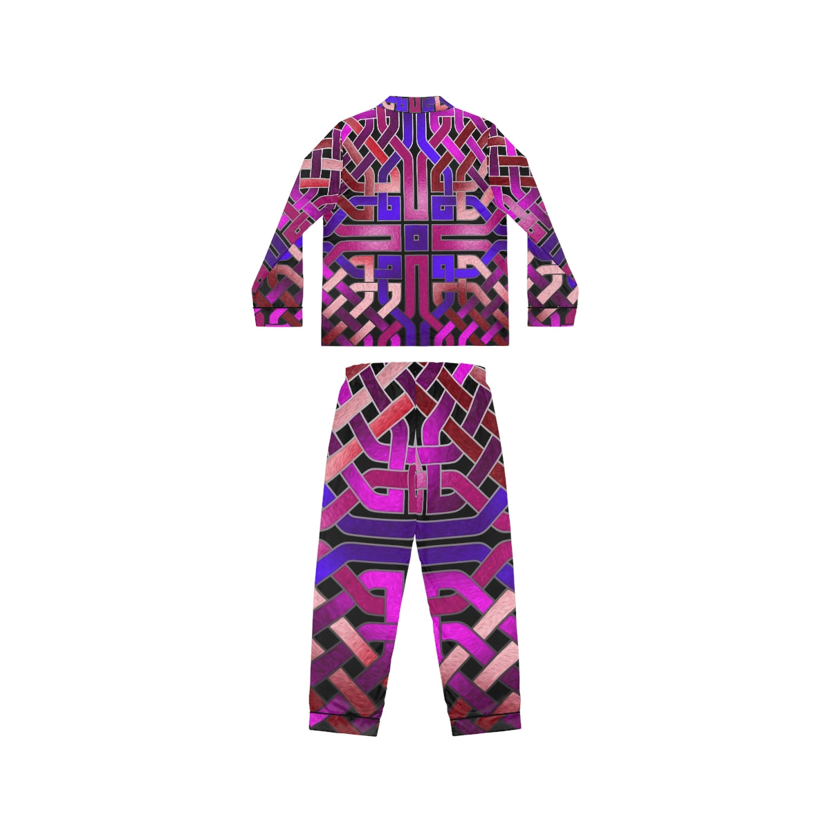 Pink Celtic Knot Women's Satin Pajamas (AOP)