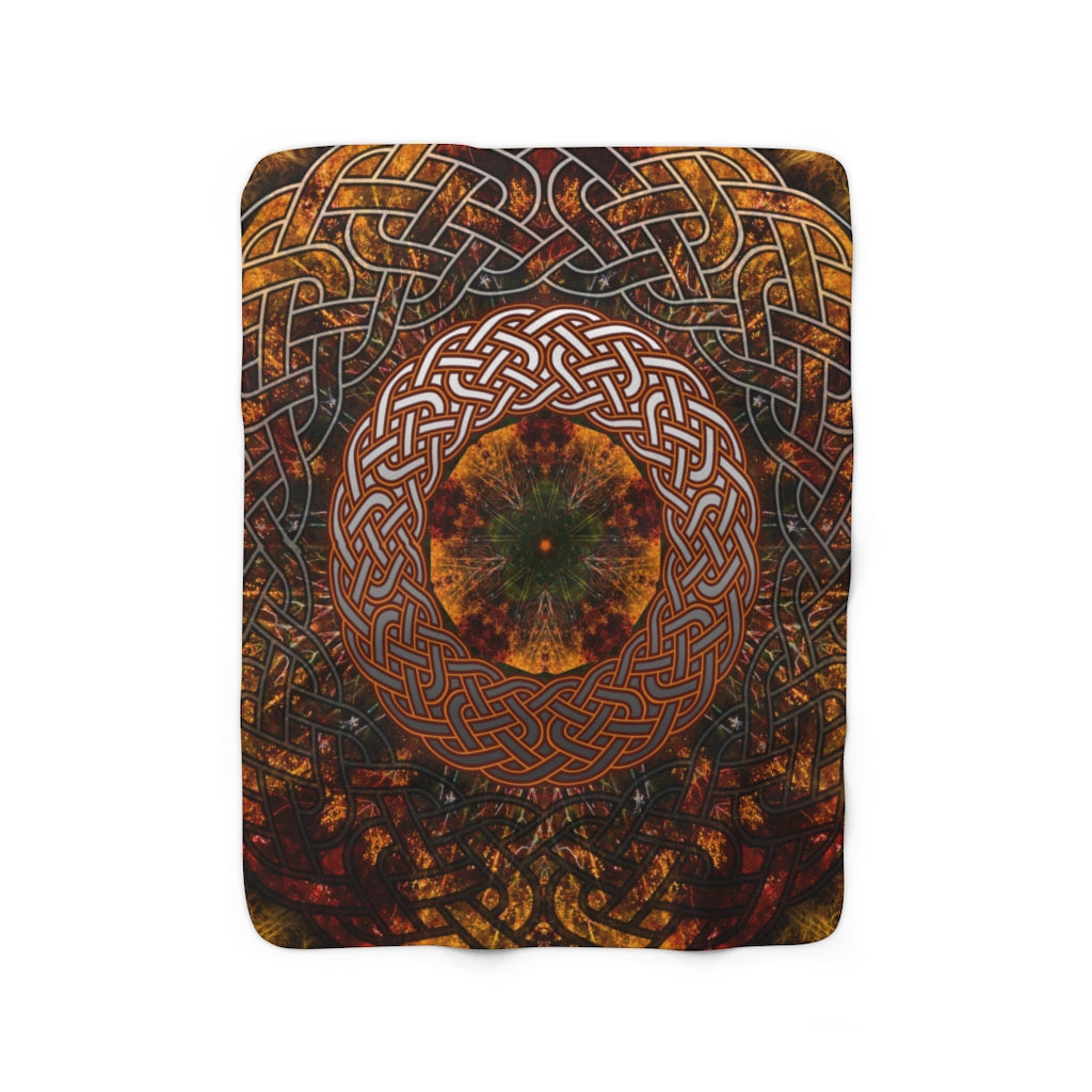 Fall Celtic Knot Sherpa Fleece Blanket