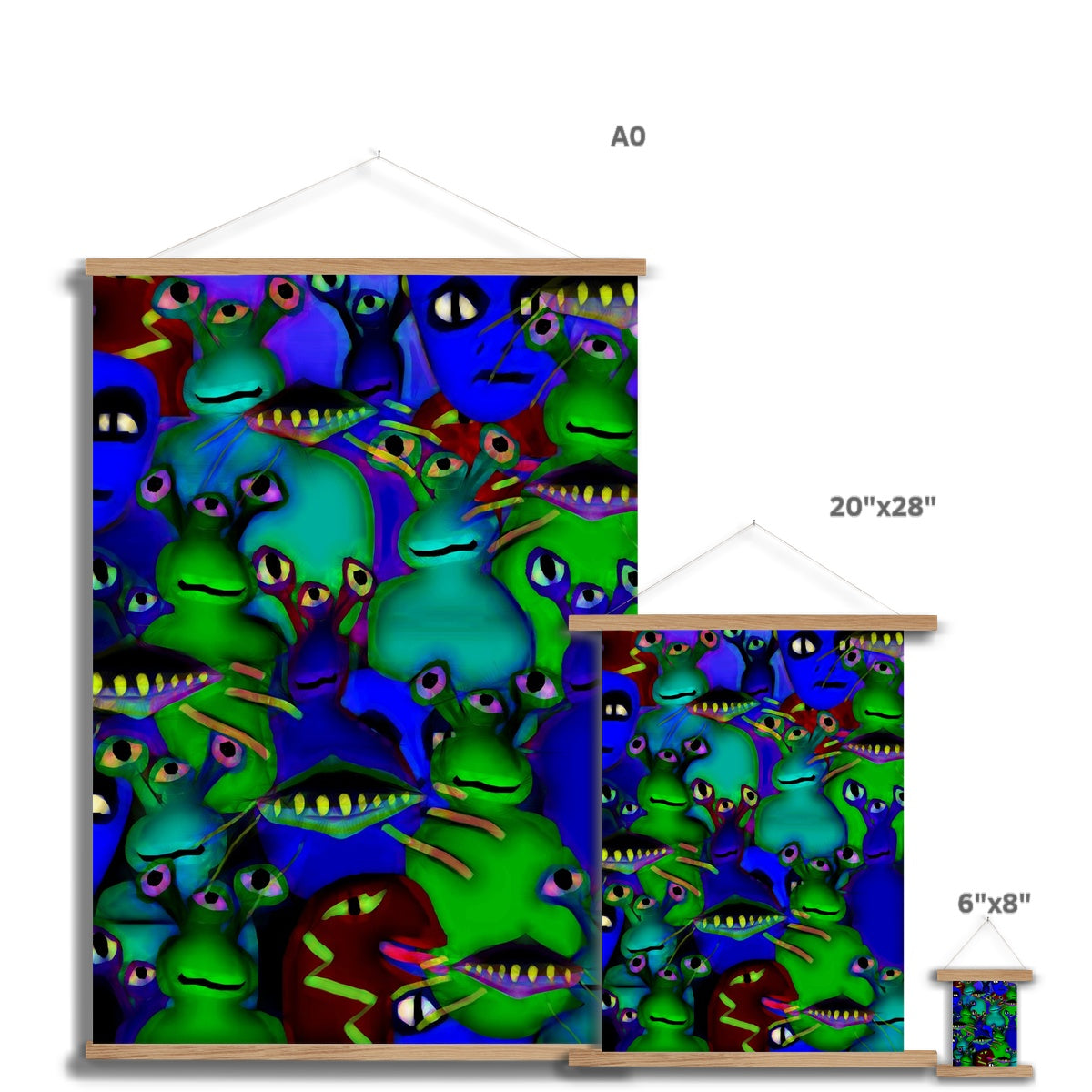 Aliens Collage Fine Art Print with Hanger