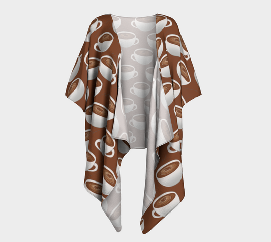 Coffee On Coffee Draped Kimono