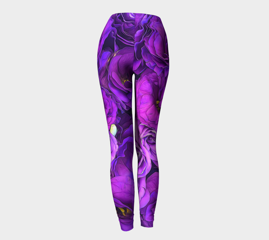 Purple Lisianthus Flowers Leggings