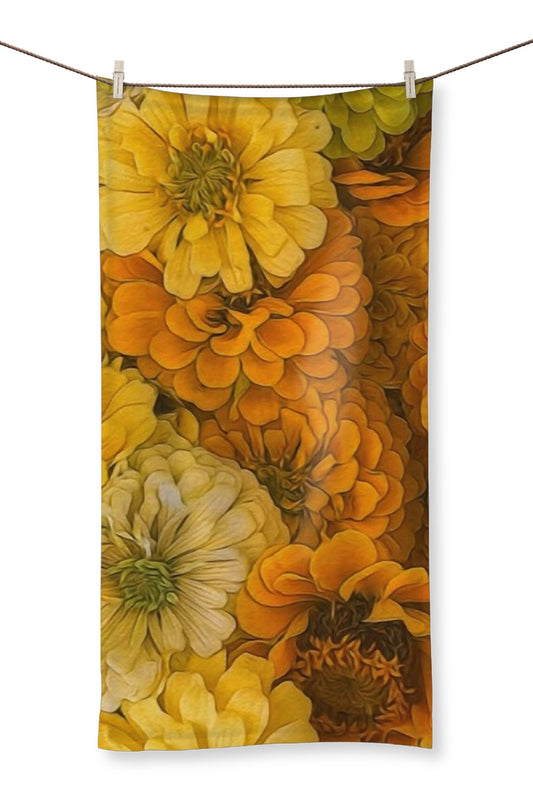 Yellow Zinnias Towel