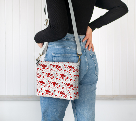 Love and Hearts Vegan Crossbody Purse
