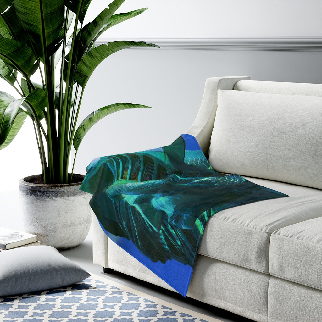 Statue Of liberty Head In The Sun Velveteen Plush Blanket