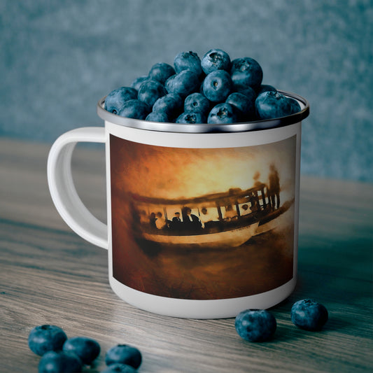 Boating Family Enamel Camping Mug