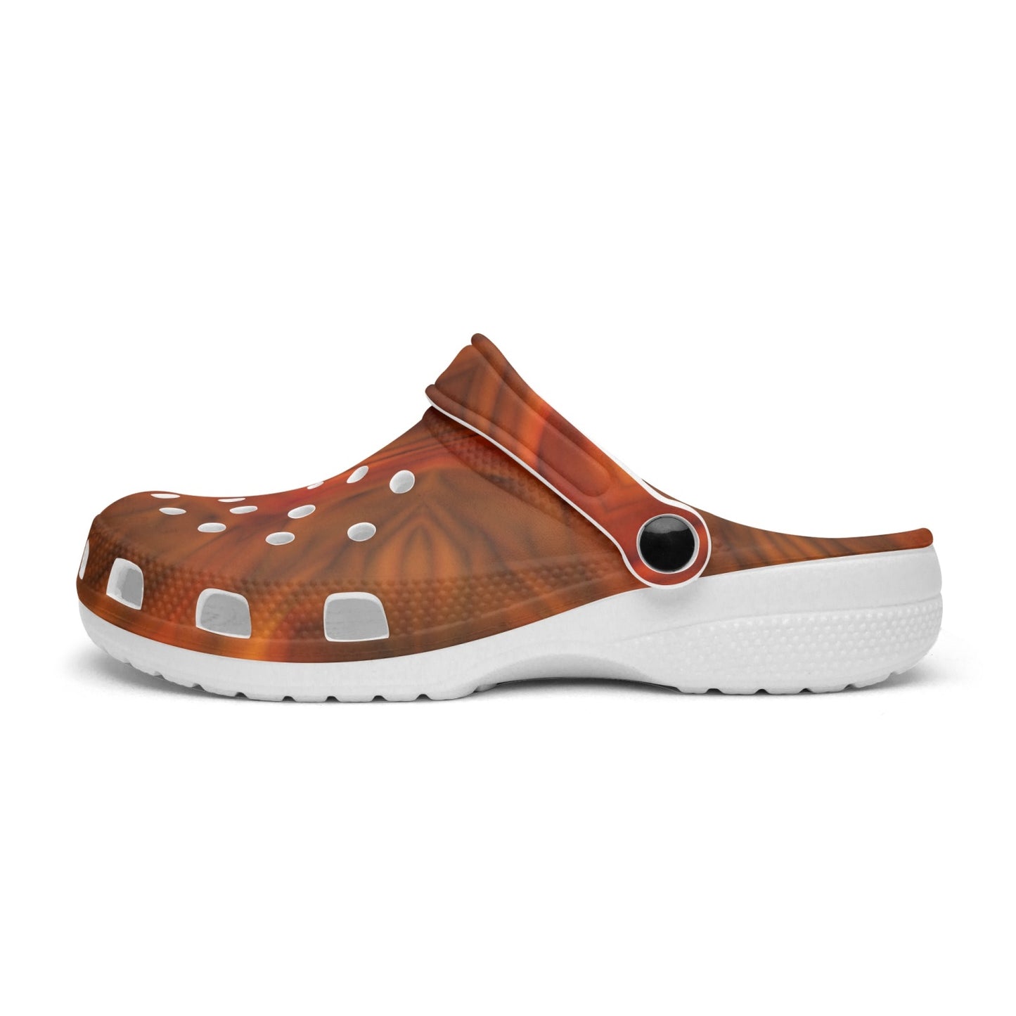 Soft orange Kaleidoscope 413. All Over Printed Clogs