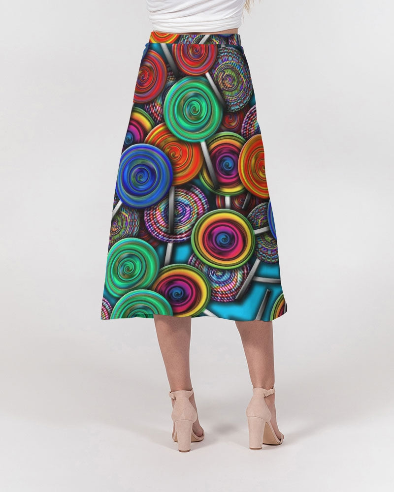Colorful Lollipops Women's A-Line Midi Skirt
