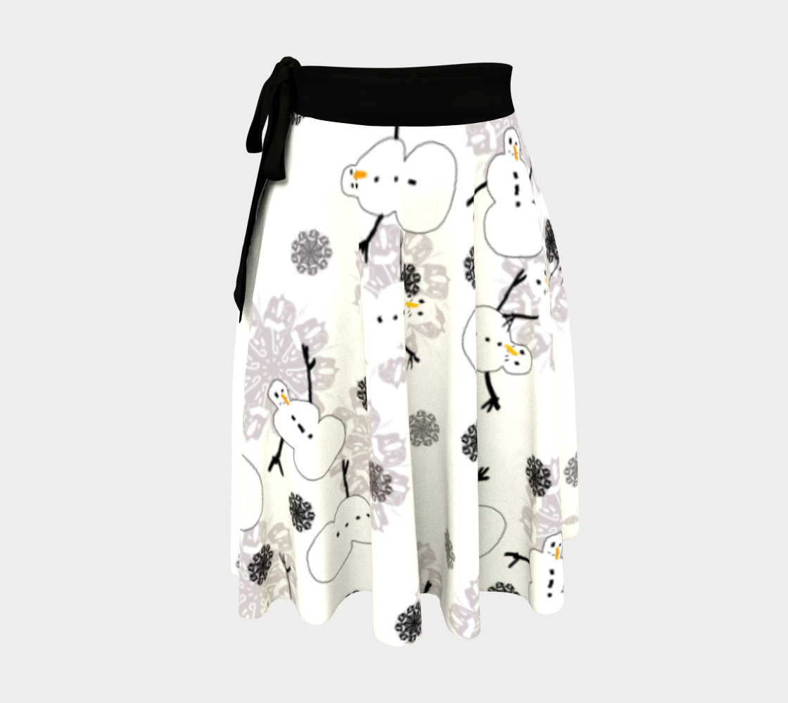 Snowman Pattern Wrap Skirt