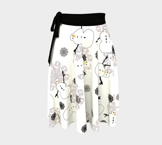 Snowman Pattern Wrap Skirt