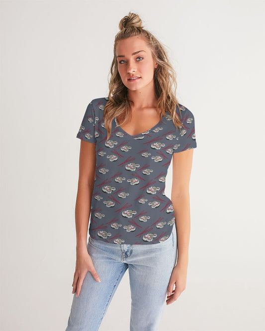 Sushi Pattern Women's V-Neck Tee