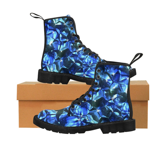 Blue Crystal Women's Canvas Boots
