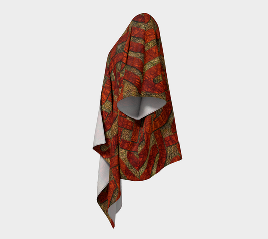 Red Leather Look Celtic Knot Draped Kimono