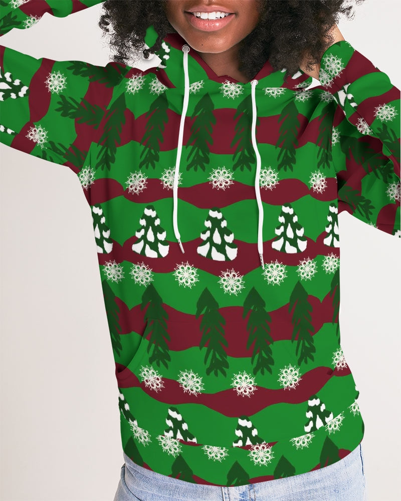 Snowy Evergreen Pattern Women's Hoodie