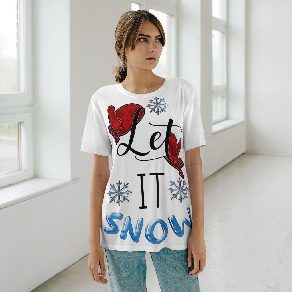 Let It Snow Unisex AOP Cut & Sew T-Shirt