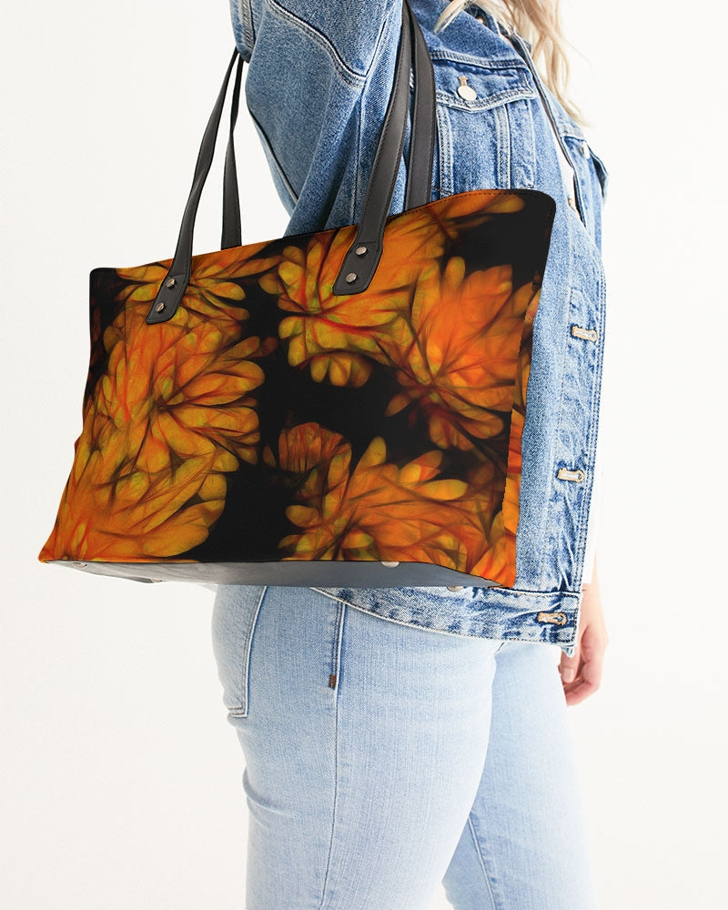 Yellow Fall Mums Stylish Tote