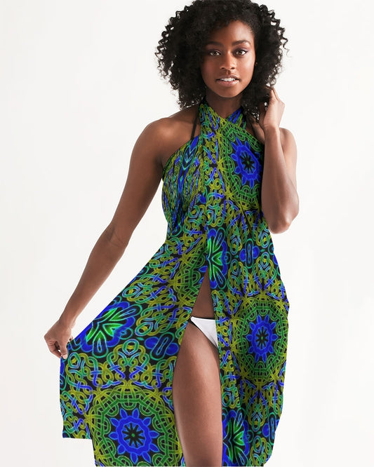 Blue Green Celtic Kaleidoscope Swim Cover Up