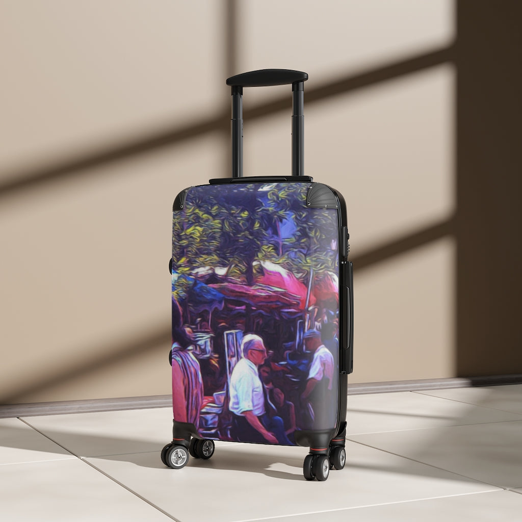 Vintage Travel Art Market Gathering Cabin Suitcase