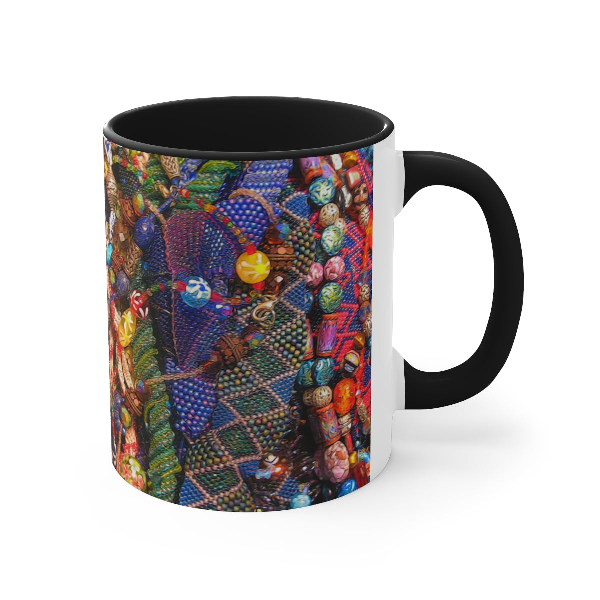 Beaded Jewelry Still Life Accent Coffee Mug, 11oz
