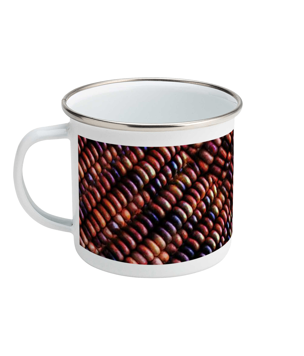 Colorful Fall Corn Enamel Mug 10oz