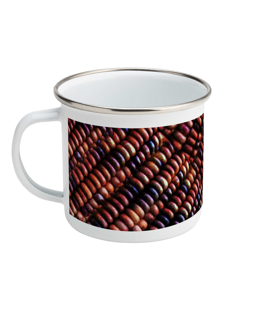 Colorful Fall Corn Enamel Mug 10oz