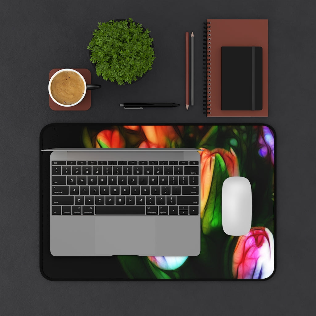 Pink Tulips Desk Mat