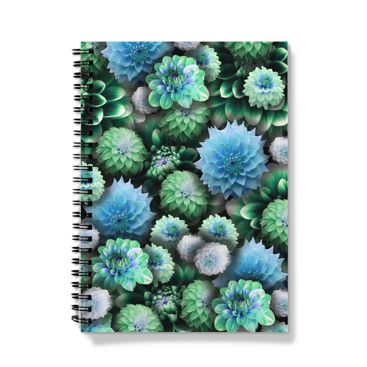 Blue Green Dahlias Notebook