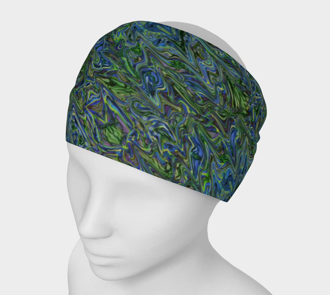Blue Green Liquid Swirl Headband