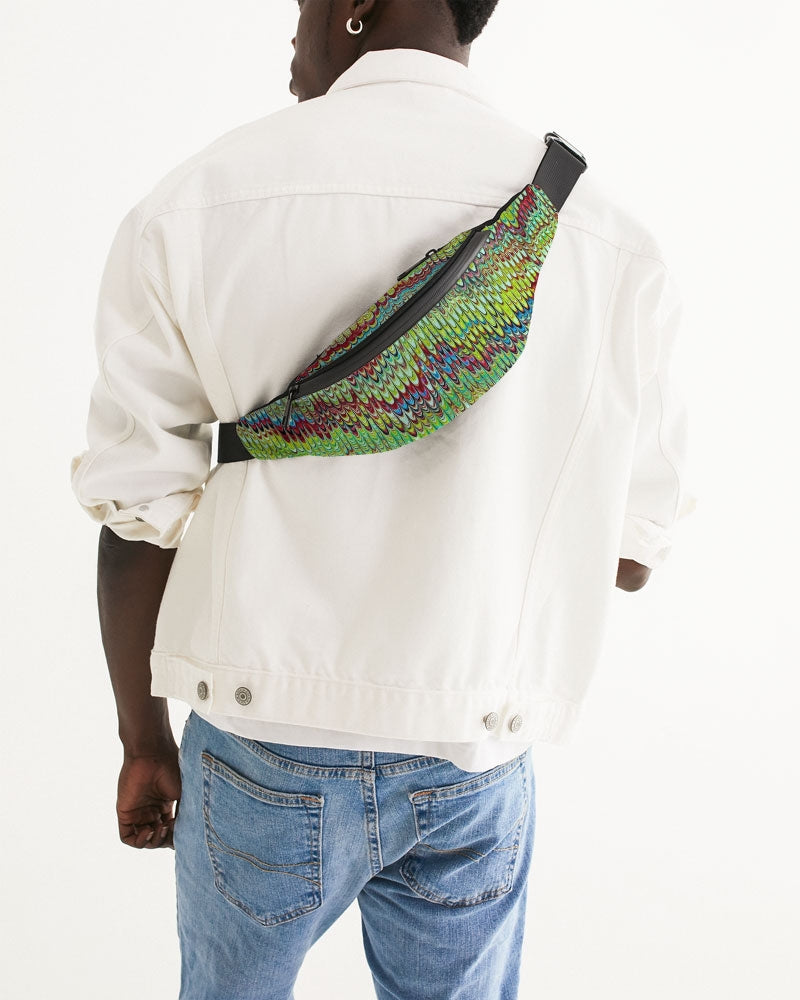 Cool Green Marbled Crossbody Sling Bag