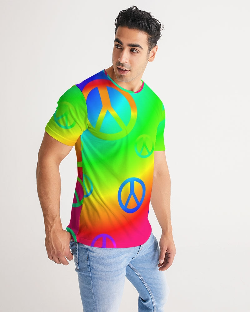 Rainbow Peace Signs Men's Tee